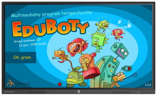 Eduboty - aplikacja terapeutyczna na monitory interaktywne (WIN10)