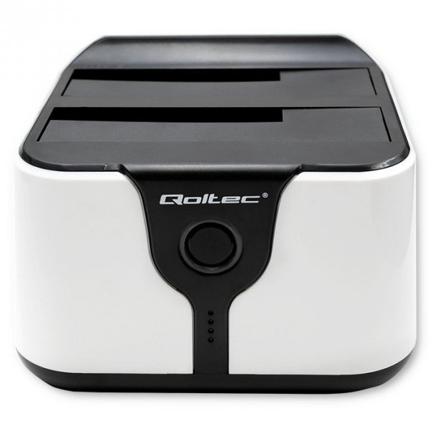 Qoltec Stacja dokująca do dysków HDD SSD 2.5 cali 3.5 cali | SATA III | USB 3.0 | Super speed 5Gb/s | z funkcją klonowania offline