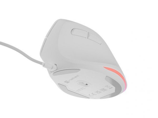 Natec Mysz wertykalna CRAKE 2 PRO 128000DPI optyczna biała