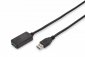 Digitus Kabel przedłużający USB 3.0 SuperSpeed Typ USB A/USB A M/Ż aktywny, czarny 5m 