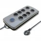 Qoltec Listwa antyprzepięciowa Quick Switch, 8 gniazd, 2,5m, szara 