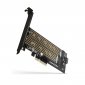 AXAGON Adapter wewnętrzny PCEM2-D, PCIe x4 M.2 NVMe M-key + SATAB-key slot, LP 