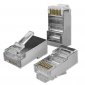 Qoltec Wtyk przelotowy złącze RJ45 | CAT5e | FTP | Pass Through | Pozłacane styki | 100 sztuk 