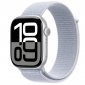 Apple Watch Series 10 GPS + Cellular, koperta 46 mm z aluminium w kolorze srebrnym z opaską sportową w kolorze błękitnego obłoku 
