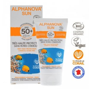 Alphanova Sun, BIO Krem przeciwsłoneczny, hipoalergiczny, wodoodporny, filtr SPF50, 50g