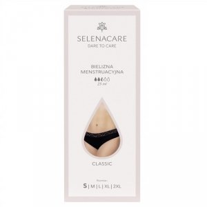 Selenacare - Classic bielizna menstruacyjna Czarna S 25ml