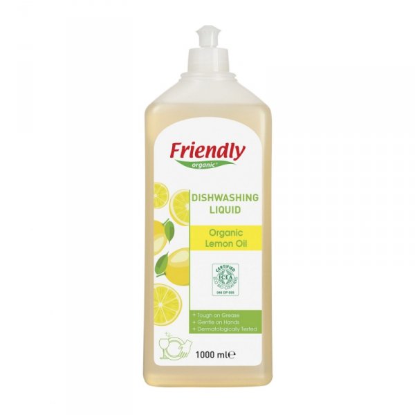 Friendly Organic, Płyn do mycia naczyń Cytrynowy, 1000 ml