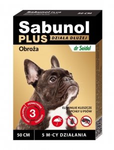 Sabunol Plus Obroża 50cm Czarna przeciw Kleszczom i Pchłom dla psa