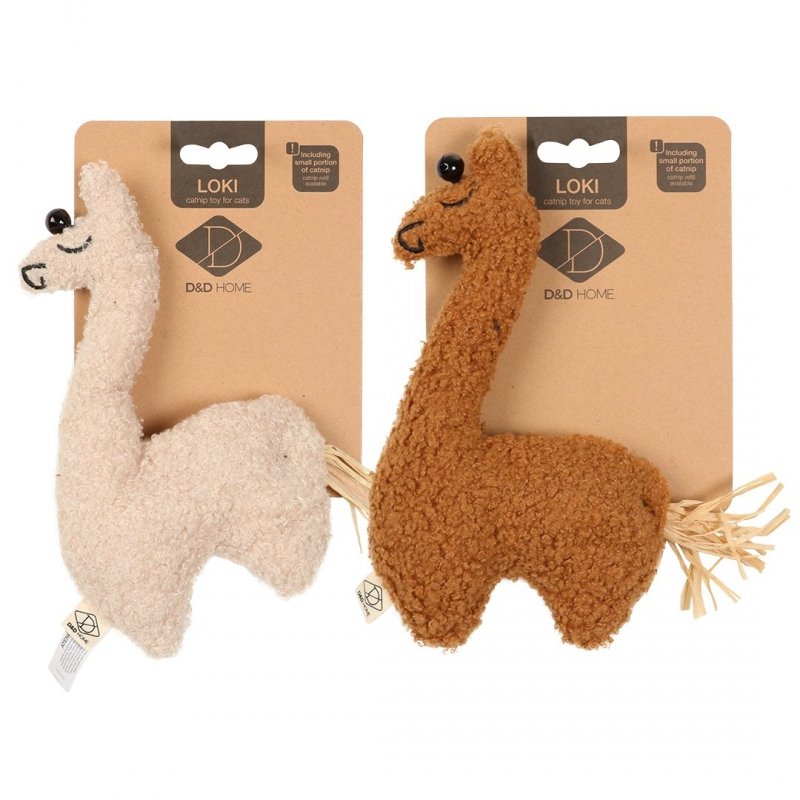 D&amp;D Loki futrzana Alpaka 16x3x9,5 cm zabawka dla Kota nasączona kocimiętką Mix kolorów