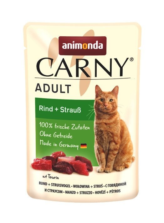 Animonda Carny Wołowina Struś 85g saszetka Mokra karma dla Kota