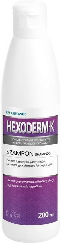 HEXODERM-K  Szampon dermatologiczny dla psów i kotów 200ml