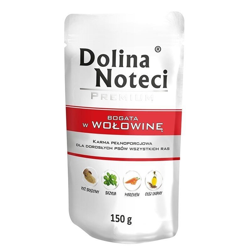 Dolina Noteci Premium Bogata w Wołowinę 150g saszetka mokra karma dla dorosłych psów