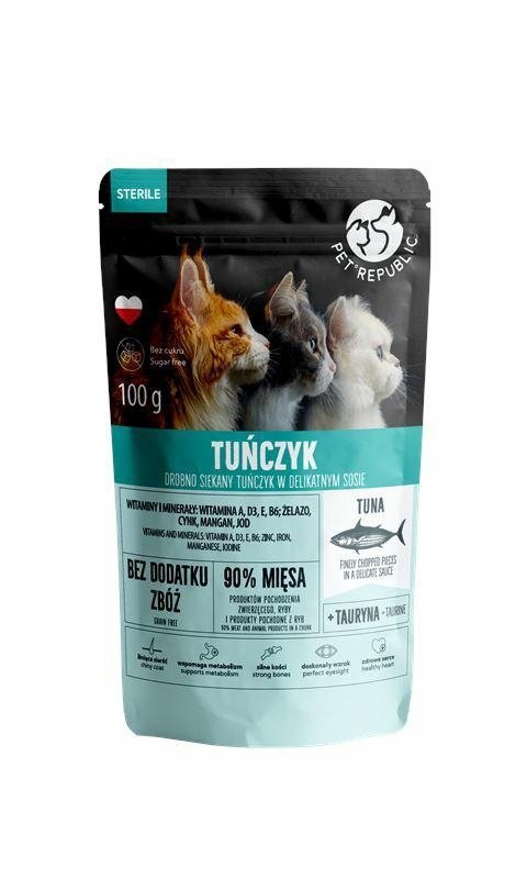 Pet Republic Sterile Tuńczyk 100g Mokra karma dla Kotów Sterylizowanych