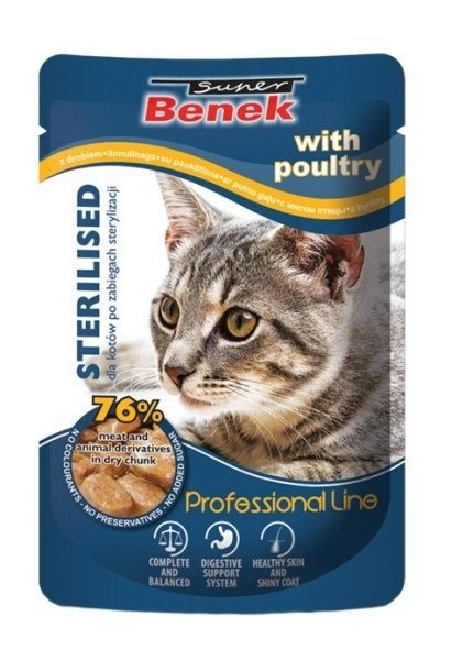 Super Benek Chunks Sterilised saszetka 100g mokra karma dla Kotów sterylizowanych