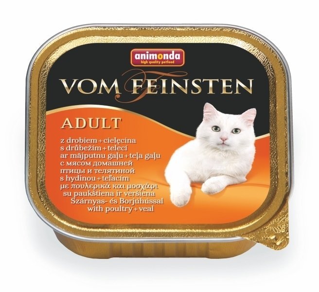 Animonda Vom Feinsten Drób Cielęcina 100g tacka Mokra karma dla Kotów