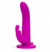 Wibryjący strapon- Happy Rabbit Rechargeable Vibrating Strap-On Harness Set Purple