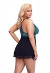 Cottelli Collection Erotyczna Babydoll - Babydoll petrol2XL
