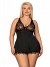 Bielizna Obsessive  Luvae babydoll i stringi czarne XXL