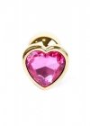BossSeries Korek Analny -Jewellery Gold  Heart PLUG- Pink
