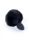 BossSeries Korek Analny-Jewellery Silikon PLUG - Bunny Tail - Black