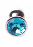 BossSeries Korek Analny-Jewellery Red Gold PLUG- Light Blue