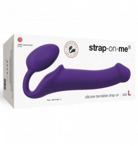STRAP-ON ME  Silicone bendable strap-on Purple L