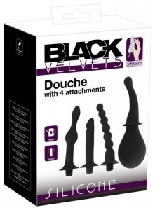 BLACK VELVETS Gruszka do Lewatywy-Black Velvets Douche with 4 at