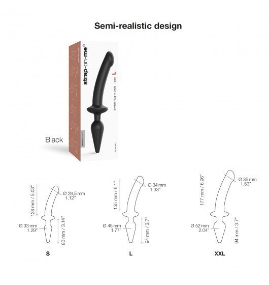 STRAP-ON ME Dildo/Korek - Switch Plug-in Semi-realistic Dildo Black S
