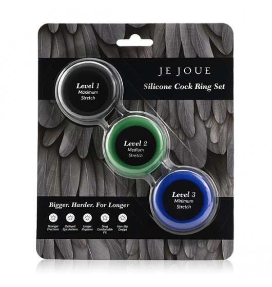 Je Joue Pierścienie erekcyjne- Silicone Cock Ring Trio - All 3 Stretch Levels