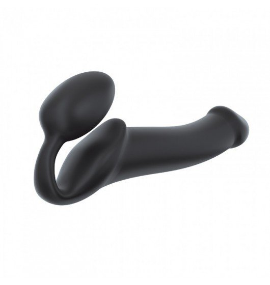 STRAP-ON ME  Silicone bendable strap-on Black L