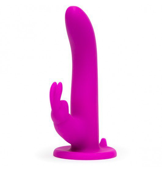 Wibryjący strapon- Happy Rabbit Rechargeable Vibrating Strap-On Harness Set Purple