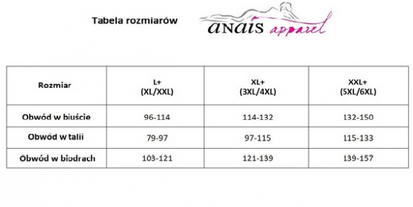 ANAIS LAURA SET bra+string XL+ (komplet biustonosz + stringi) (3XL/4XL)