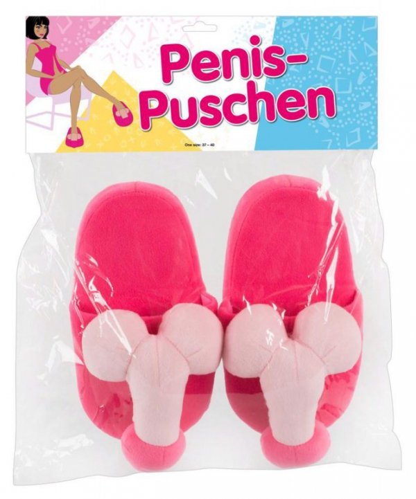 Slippers Penis Pink - Pluszowe Damskie Papcie roz.37-40