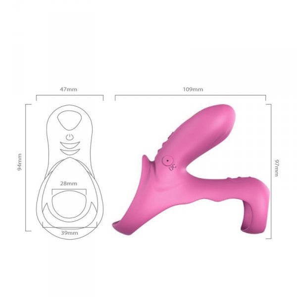 BOSS SERIES Wibrujący podwójny Pierścień + PIlot -Ranger red pink