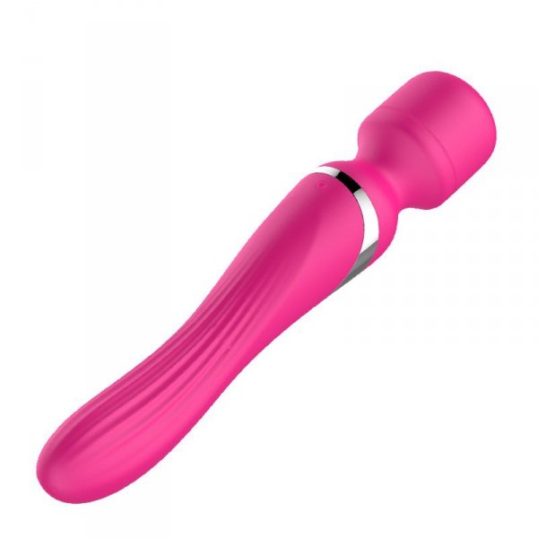 FOX SHOW Stymulator-Silicone Dual Massager Pulsator USB 7+7 Function (Pink)