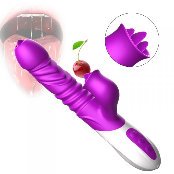 FOX Wibrator punktu G-Silicone Vibrator USB 10 Function and Thrusting Function / Heating