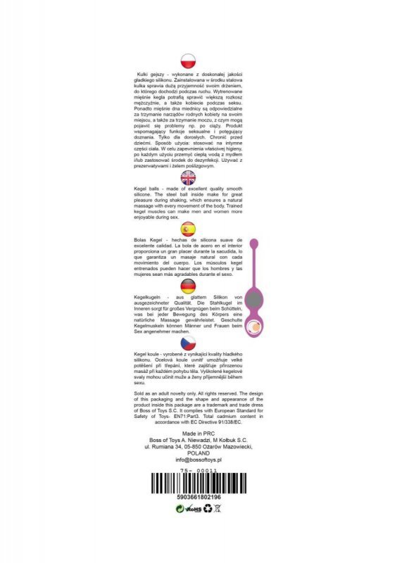 Silicone Kegel Balls 36mm 165g Pink
