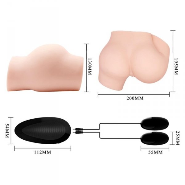 CRAZY BULL- THE REALISTIC Vagina And Anal, Vibration Double holes-Masturbator