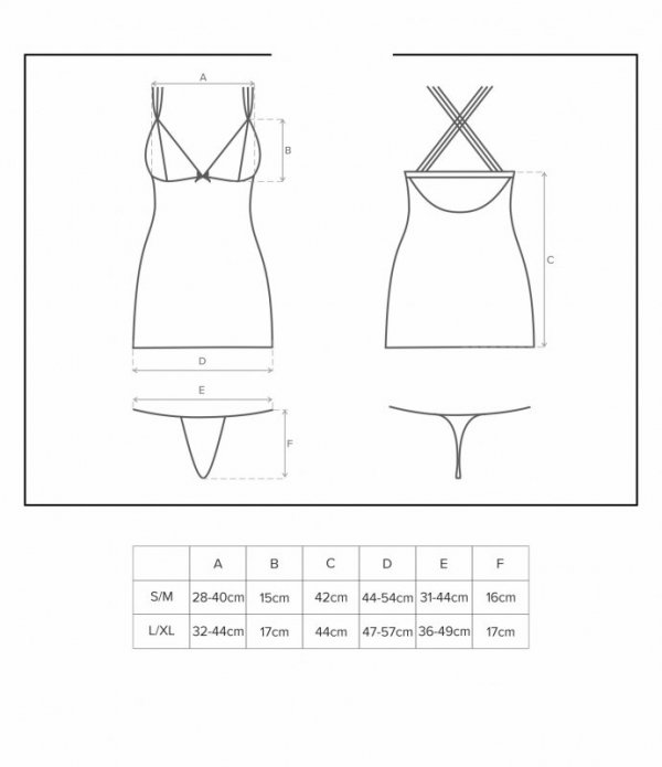 Obsessive 854-CHE-1 koszulka i stringi L/XL