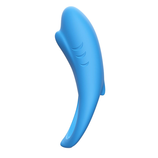 BOSS SERIES Pierścień Wibrujący + Pilot - Shark  light blue (with remote)