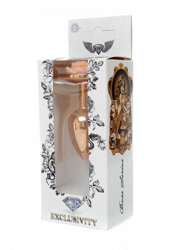 BossSeries Korek Analny-Jewellery Red Gold PLUG ROSE- Peach