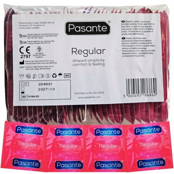 Prezerwatywy Pasante REGULAR 72 sztuki CAŁE OPAKOWANIE