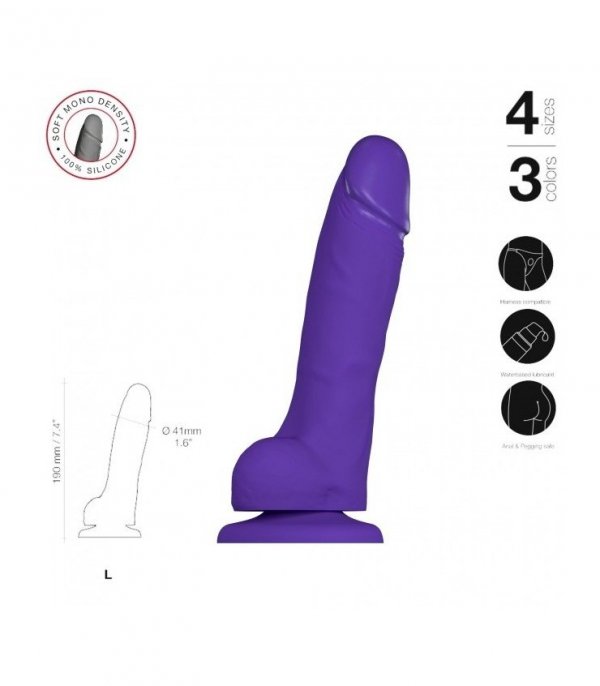 STRAP-ON ME Soft Realistic Dildo Purple L