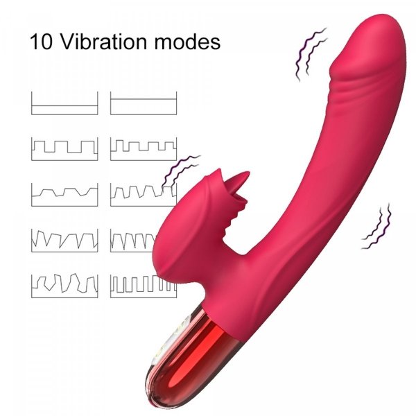 FOX Wibrator Króliczek Podgrzewany-Silicone Vibrator USB, 10 vibration modes, Heating