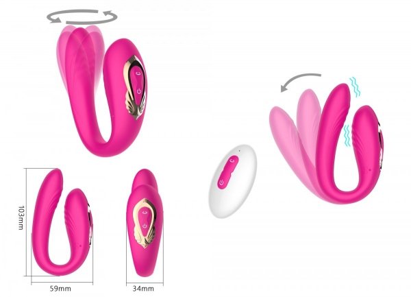 BossSeries Rotating wearable dual vibrator-Wibrator dla Par+Pilot