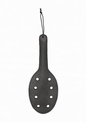 Saddle Leather Paddle With 8 Holes - Black