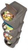 Mülleimer Abfalleimer Mülltrennsystem 4x25L Box Grau