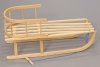 Holzschlitten mit Rückenlehne Winterfußsack 90cm Mokka