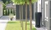 Regenwassertonne Regentonne Amphore Hahn 240L Welle-Design 3D Grau