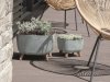Blumentopf Schüssel mit Füßen Quadrat Pflanztopf Beton-Optik - 240 Creme